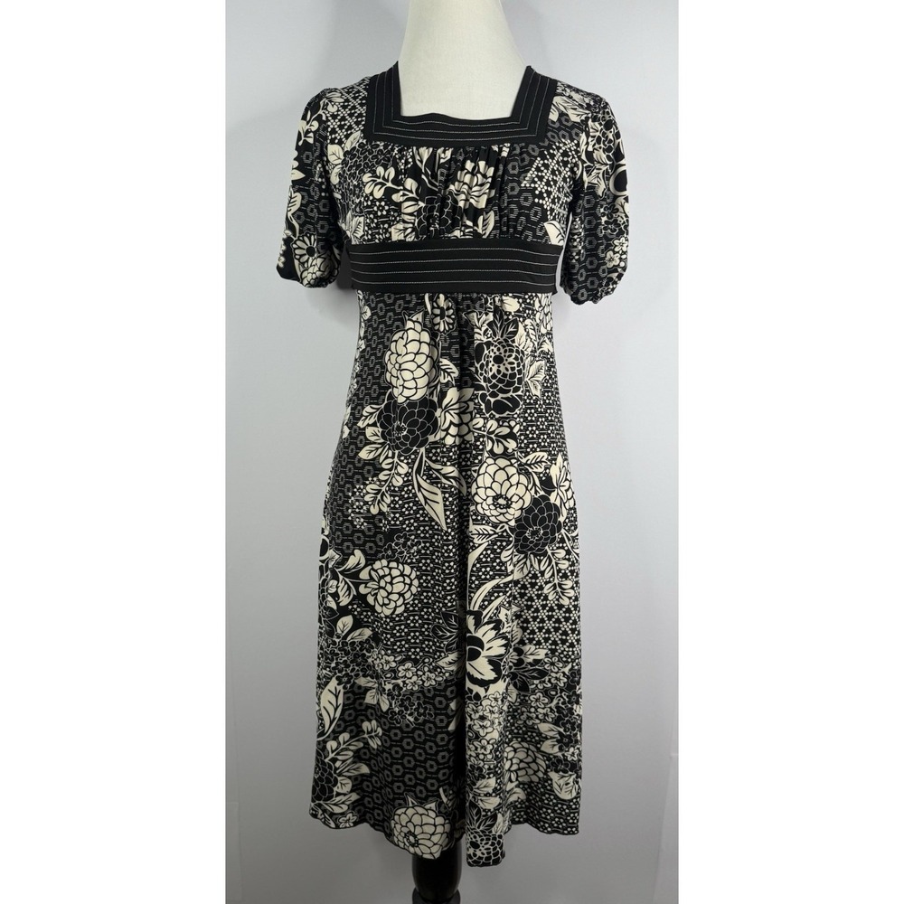 Vintage Speechless Womens‎ Y2K Babydoll Dress Sz 8 Floral Whimsigoth Black White